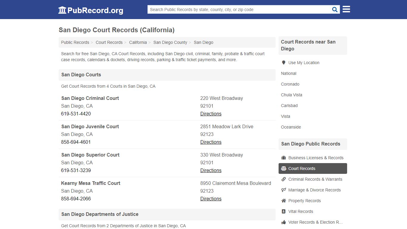 Free San Diego Court Records (California Court Records)